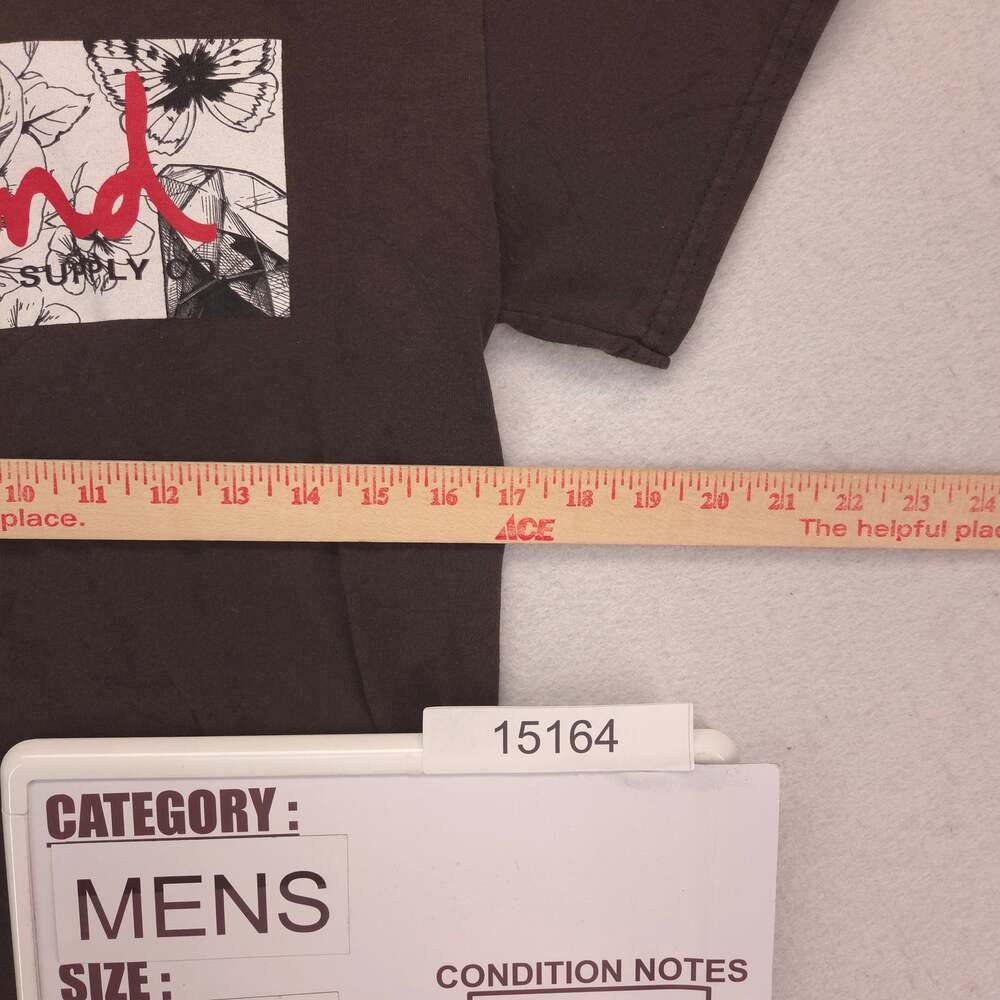 Diamond Graphic Casual Crew Neck Short Sleeve T Shirt Mens Size Small S Brown - Picture 7 of 9